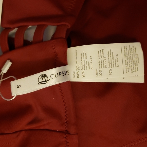 Cupshe Wine Red Strappy Bikini Size S - Picture 3 of 6